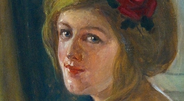  "Dziewczyna z różą" Kaspra Żelechowskiego.  