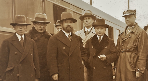  Powitanie na dworcu w Warszawie japońskich lotników wojskowych 31.03.1933 r.  