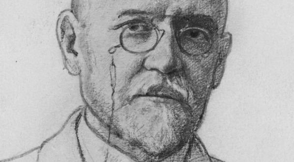  Rysunek artystki malarki Kądzewskiej z 1925 roku przedstawiający portret profesora Uniwersytetu Jagiellońskiego Jerzego Mycielskiego.  