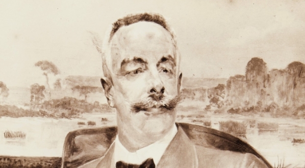  Reprodukcja czarnobiała obrazu Jacka Malczewskiego "Portret Wiktora Suskiego".  