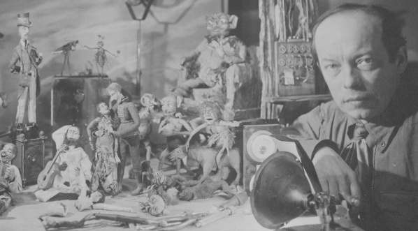  Władysław Starewicz na planie animowanego filmu lalkowego.  