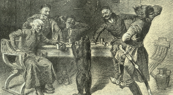  Ilustracja Stanisława Sawiczewskiego do powieści Henryka Sienkiewicza "Na polu chwały".  