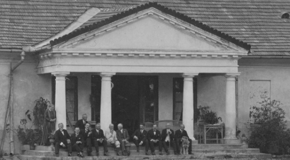  Obchody 50-lecia pracy artystycznej artysty malarza Jacka Malczewskiego w Lusławicach, czerwiec 1925 roku.  