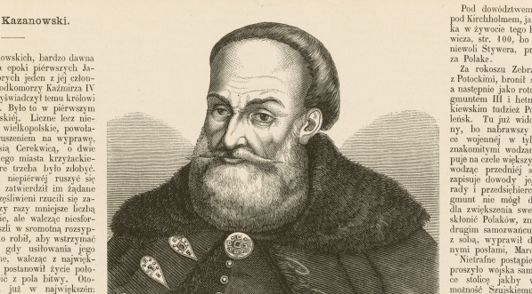  Artykuł z portretem Marcina Kazanowskiego w czasopiśmie z 2. poł. XIX wieku.  