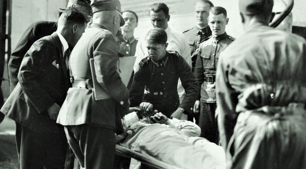  Ranny Bolesław Orliński po wypadku lotniczym we wrześniu 1932 r.  