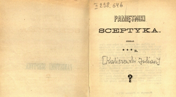  Julian Kaliszewski "Pamiętniki sceptyka" (strona tytułowa)  