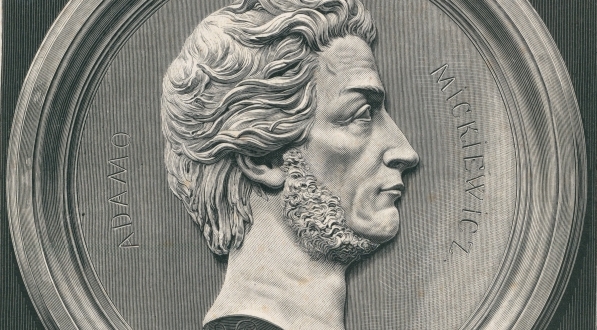  Pierwsza strona "Tygodnika Illustrowanego" z projektem płaskorzeźby "Adam Mickiewicz" Wiktora Brodzkiego.  