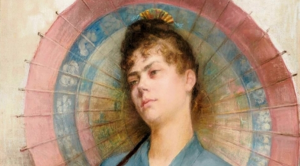  "Kobieta w kimonie z japońską parasolką" Anny Bilińskiej-Bohdanowiczowej.  