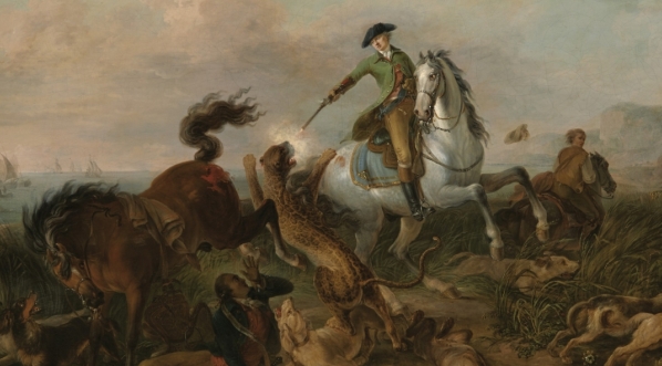  "Książę de Nassau polujący na jaguara" Jeana-Baptiste`a Le Paona.  