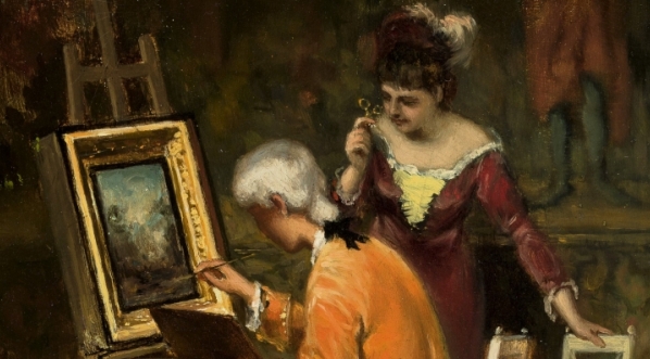  "W pracowni malarskiej" Alfreda Izydora Romera.  