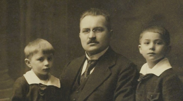  Wilhelm Grimsmann z synami Zygmuntem i Janem.  