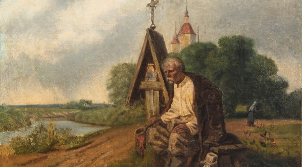  "Żebrak przed kapliczką" Tadeusza Dowgirda.  