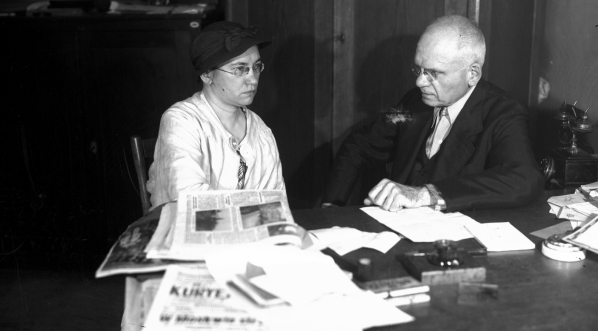  Sabira Churamowicz i red. Ludwik Szczepański w styczniu 1937 roku.  