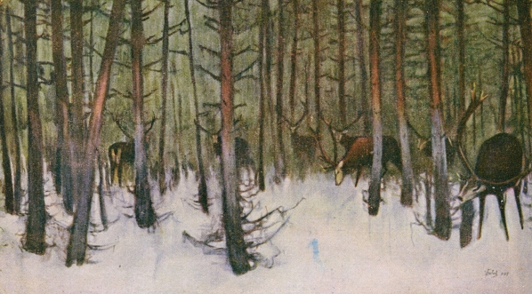  "Jelenie w puszczy" Juliana Fałata.  