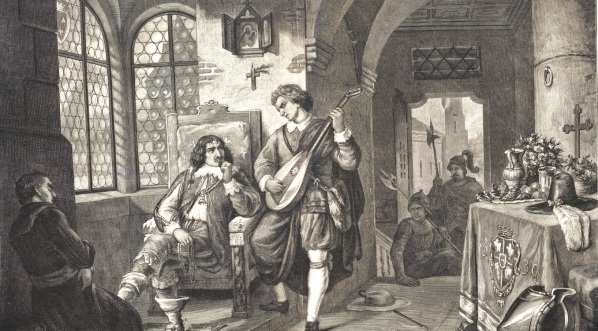  Reprodukcja obrazu Aleksandra Lessera "Królewicz Jan Kazimierz w więzieniu we Francji".  