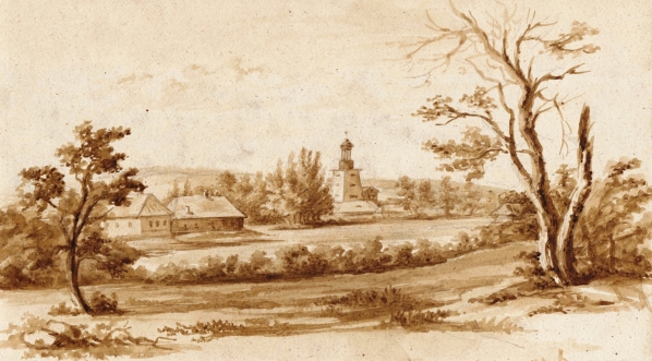  "Widok huty w Samsonowie" Franciszka Kostrzewskiego.  