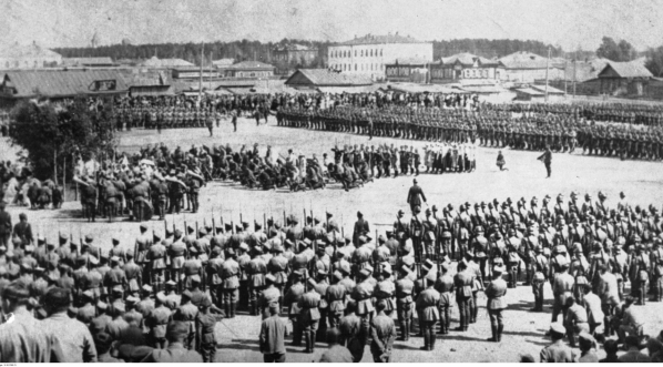  5 Dywizja Syberyjska - święto Grunwaldu w Nowonikołajewsku na Syberii w lipcu 1919 r.  