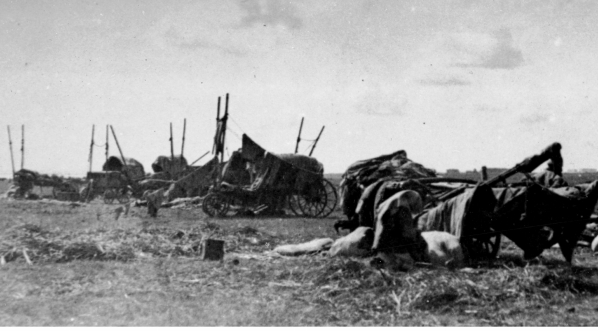  Obóz ludności polskiej wycofującej sie razem z oddziałami 5 Dywizji Syberyjskiej w 1919 r.  