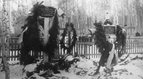  5 Dywizja Syberyjska - groby poległych żołnierzy na cmentarzu w Nowonikołajewsku.  
