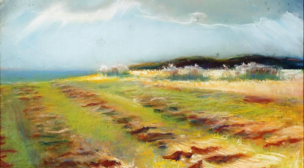  "Pejzaż ze zżętym zbożem" Stanisława Dębickiego.  