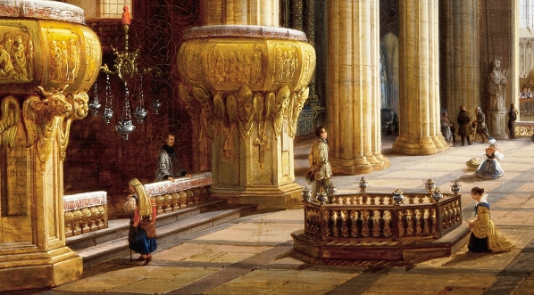  "Wnętrze katedry w Mediolanie" Marcina Zaleskiego.  