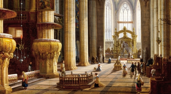  "Wnętrze katedry w Mediolanie" Marcina Zaleskiego.  