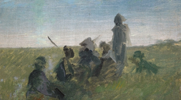  "Grupa ludzi na polu" Józefa Chełmońskiego.  