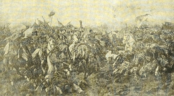  "Bitwa pod Zborowem. Król Jan Kazimierz, osaczony przez Tatarów, zawdzięcza ocalenie wczas nadbiegającej chorągwi husarskiej Gniewosza."  