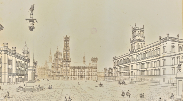  Widok placu Zamkowego w Warszawie (po projektowanej przebudowie).  