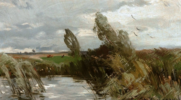  "Pejzaż z wodą i szuwarami" Romana Kochanowskiego.  