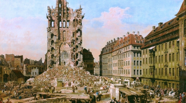  "Ruiny starego kościoła św. krzyża w Dreźnie" Bernardo Bellotto.  