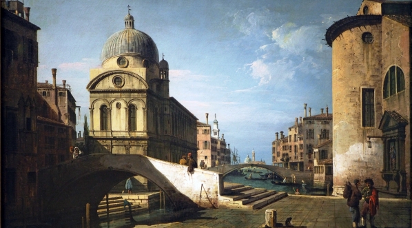  "Architektoniczna fantazja z Santa Maria dei Miracoli w Wenecji" Bernardo Bellotto.  