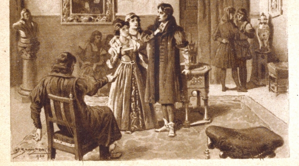  Ilustracja Stanisława Sawiczewskiego do powieści Marii Gertrudy Skórzewskiej "Fra Girolamo".  