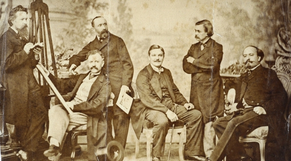  Portret zbiorowy malarzy w atelier.  