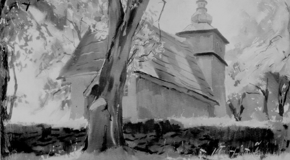  Obraz artysty malarza Antoniego Suchanka "Kościół".  