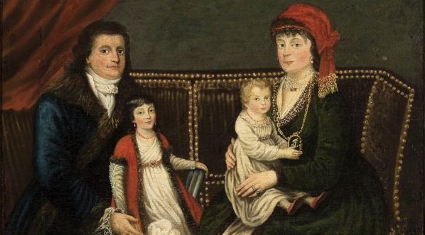  "Portret rodziny Lafontaine'ów, Leopolda (1756-1812) chirurga z żoną Teresą z Kornelich (1768-1827) i córkami Zofią (?-1831) i Wiktorią (1800-1849)".  
