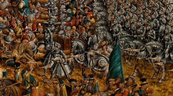  "Bitwa pod Orszą 8 IX 1514" (fragment obrazu ukazujący główną fazę bitwy).  