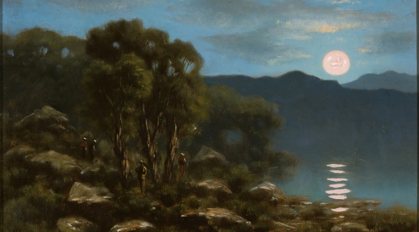  "Krajobraz nocny z księżycem" Władysława Aleksandra Maleckiego.  