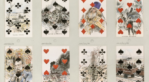  Karty do gry Czesława Tańskiego z przedstawieniami związanymi z I wojną światową.  