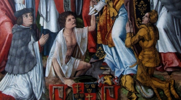  Postacie adoratorów z epitafium Stanisława Chroberskiego w katedrze w Sandomierzu.  