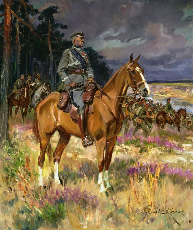 Obraz Wojciecha Kossaka "Piłsudski na kasztance".